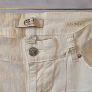 Vintage America Cream Ankle & Cropped Jeans